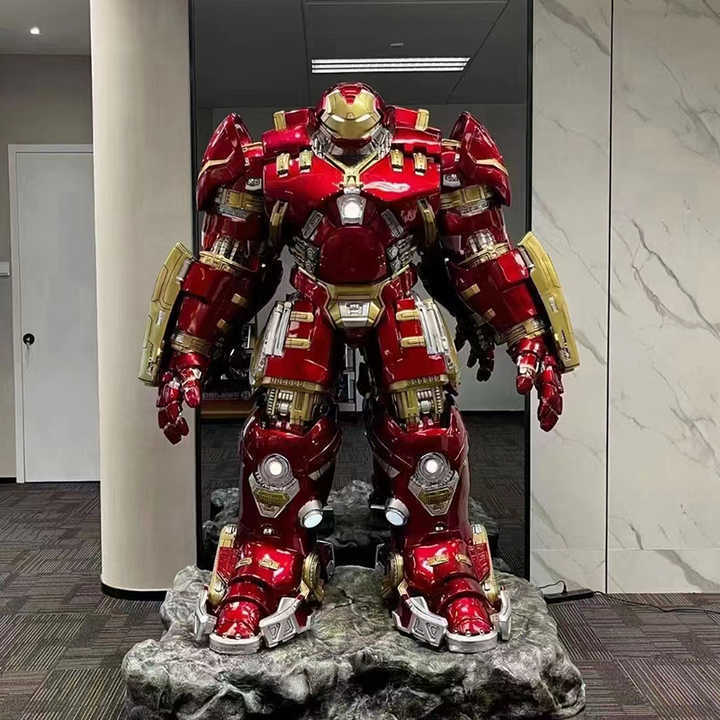 Custom Large Classic Anime Character Iron Man Life Size Ironman Statue Anti-hulk Armor Statue Mark 44 Statue