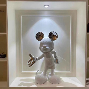 Wholesale Mickey Sculpture Life Size Fiberglass Mickey Mouse Statues Painting Mickey Sculpture Home Decoration