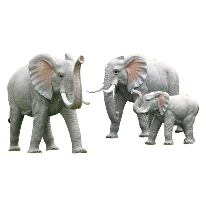 Theme Park Large Size  Animal Statue Fiberglass Elephant Flamingo Sculpture in Resin Crafts for Scenic Spot Display