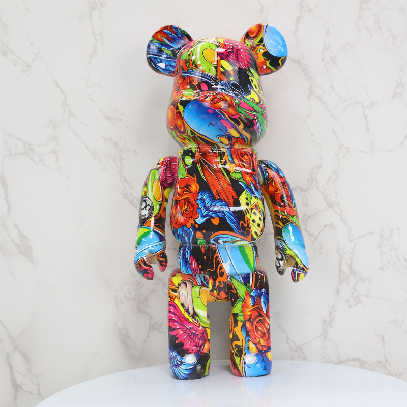 Custom High Quality Handmade Resin Crafts Violent Bear Sculpture Bearbrick 28CM 400% Statue