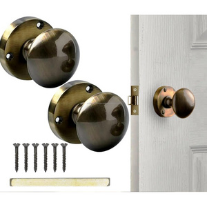 Luxury Basic Round Door Knob Lock Antique Wood Resin Metal Door Cabinet Knob Handle Made In India