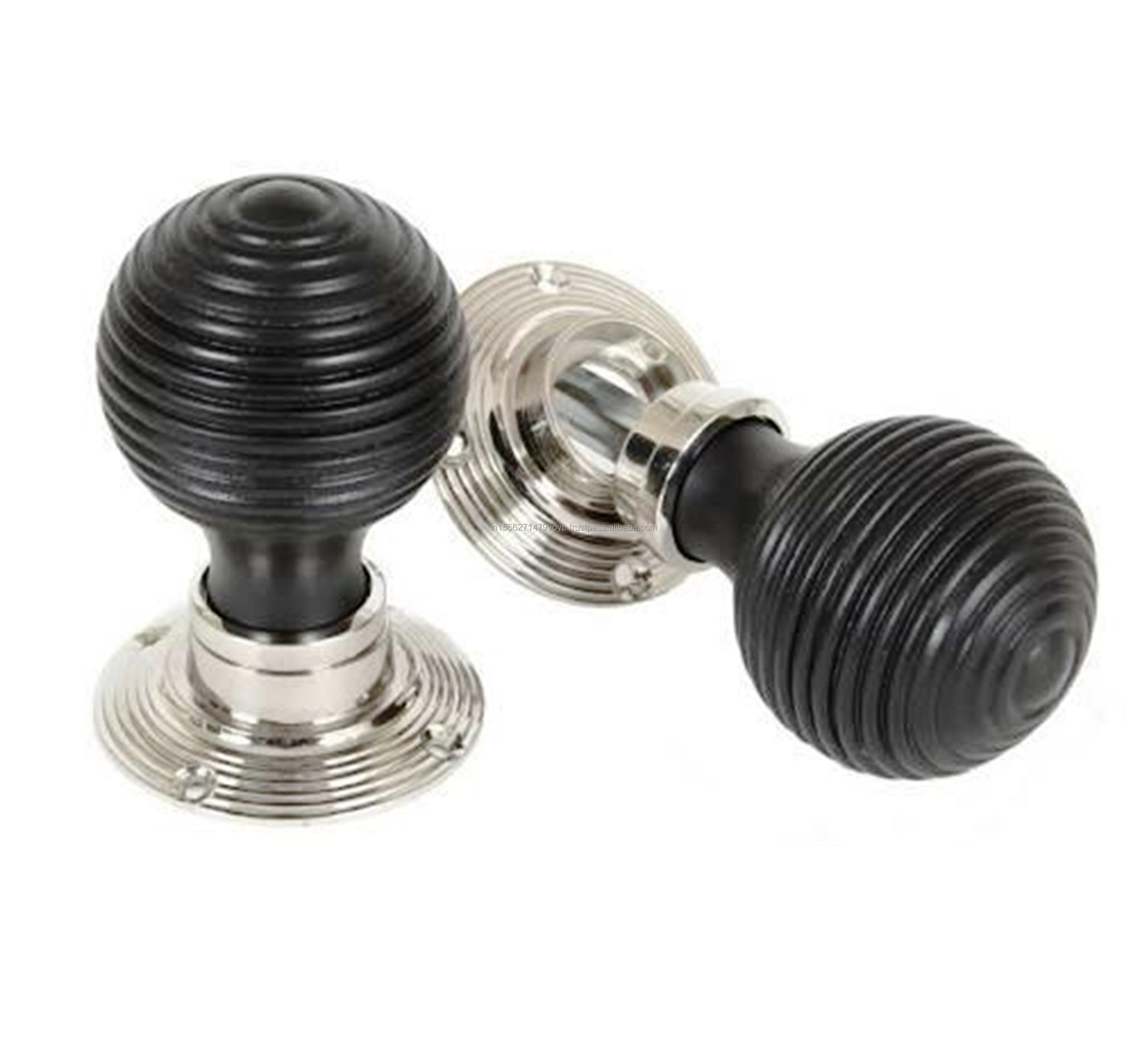 Black Round Resin and Timber Drawer Knob Resin and Timber Door 4 Luxury Wood Resin Metal Door Cabinet Knob Handle Made In India