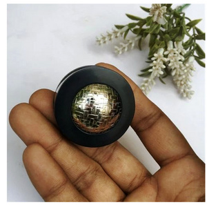 Luxury Black Resin Knob Round Design Cupboard Door Knob Drawer Pull pc 3 Wood Resin Metal Door Cabinet Knob Handle Made In India