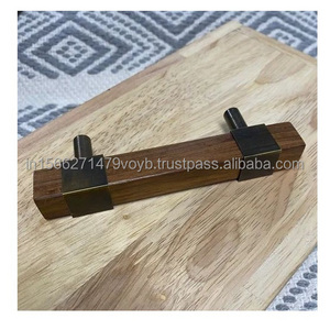 Wooden Resin Dresser Pulls Handle & Knob With Antique Brass Luxury Wood Resin Metal Door Cabinet Knob Handle Made In India