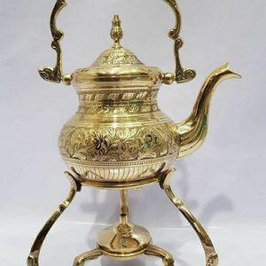 Antique Arabic Metal Teapots with Stand and Burner