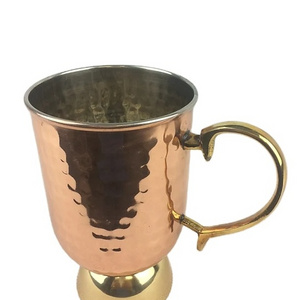 Copper Moscow Mule With Brass Legs And Brass Handle Mug Hot Selling New Design Factory Price Customized Packing Spouted Mug