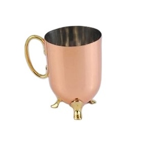 Copper Moscow Mule With Brass Legs And Brass Handle Mug Hot Selling New Design Factory Price Customized Packing Spouted Mug