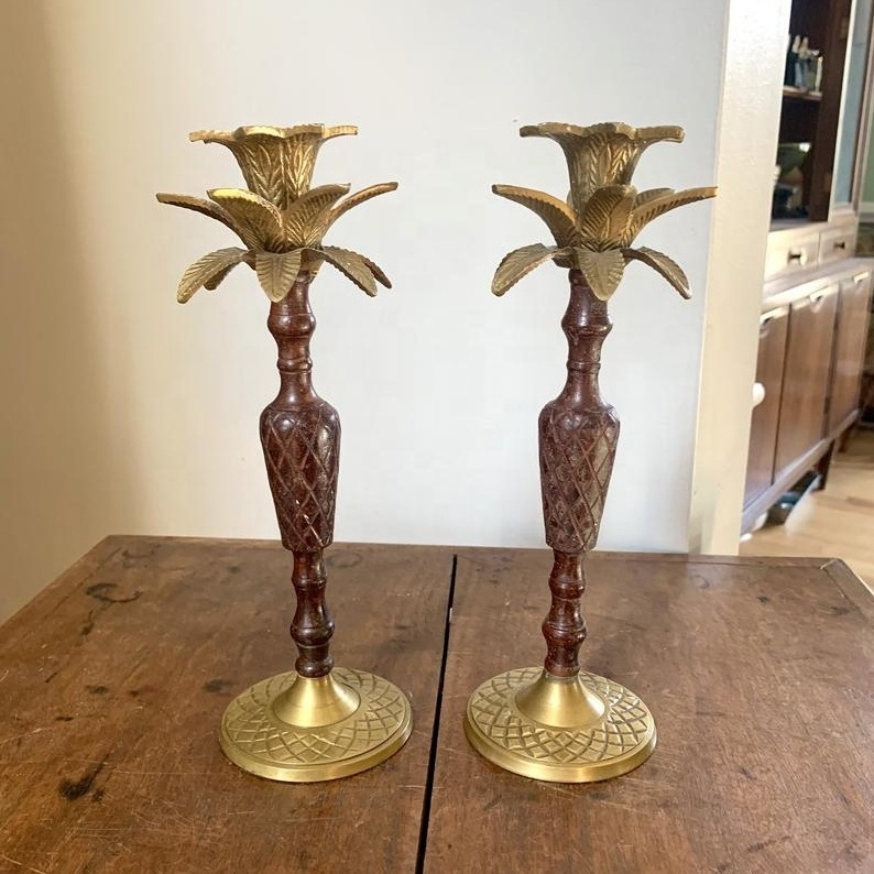 Vintage Palm Tree Candle Holder