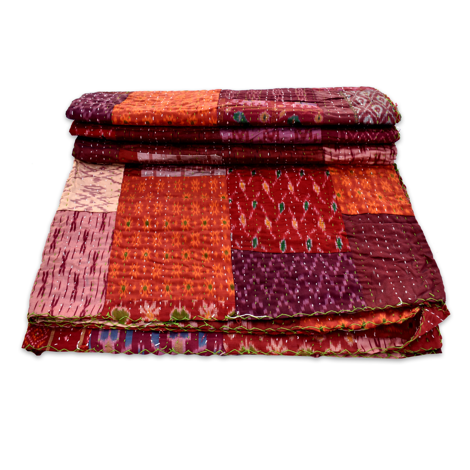 Indian Cotton Handmade Home Decor Kantha Blanket Coverlet Queen Size Bedding Patch Work Quilted Throw Bedspread Wholesale