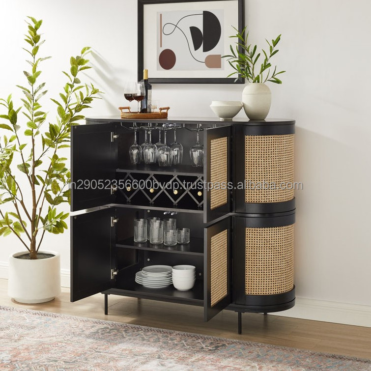 Manufacturer And Exporter 47 Tall Steel 4 Door Accent Cabinet black Colour Presents Contemporary For Home