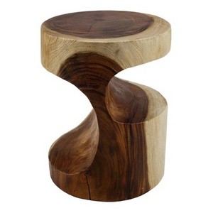 Bold and contemporary with an Artisan Appeal this Side/End Table is made from solid Trembesi wood and features a beautiful