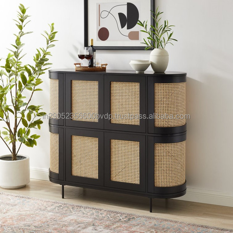 Manufacturer And Exporter 47 Tall Steel 4 Door Accent Cabinet black Colour Presents Contemporary For Home