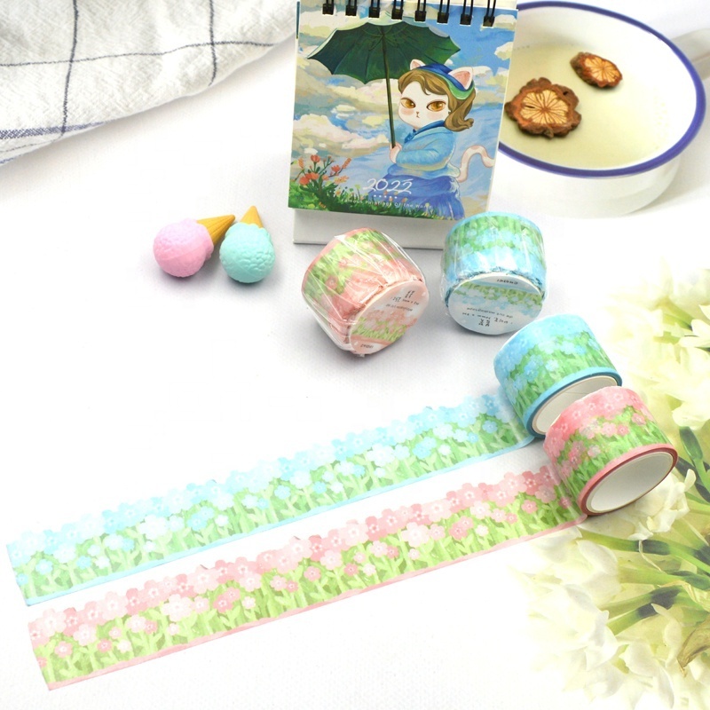 Creative Cherry Blossom Sticker Random Flower Diy Crafts  Colorful Masking Washi Tape For Scrapbook