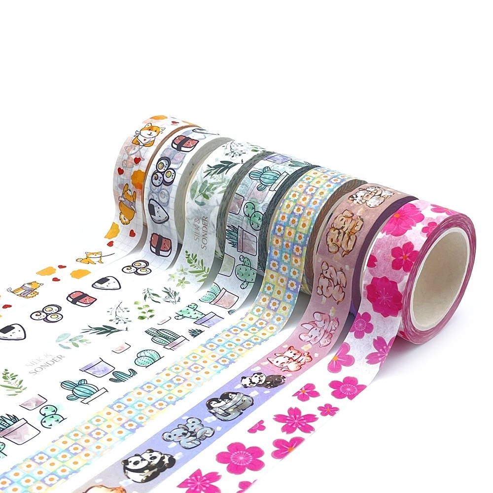 Washi Tape Set Custom Wholesale Manufacturer Make Printed Cute kawaii Washi Masking Paper Custom philippines Washi Tape Set