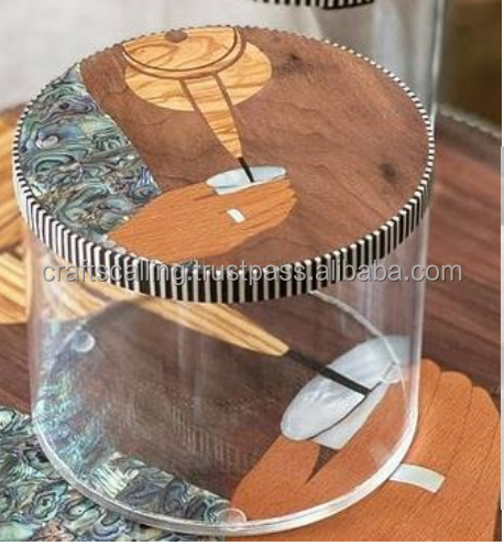 New arrival Classic Design Acrylic And Wooden Islamic Sweets Box Chocolates Box Dry Fruits Box At Competitive for gifts eid  ram