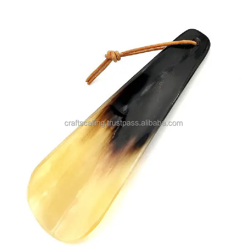 Factory Wholesale Custom Logo Design  wooden Shoe Horn For Kids  wood Shoehorn With Leather Handle Shoe Horn from India by Craft