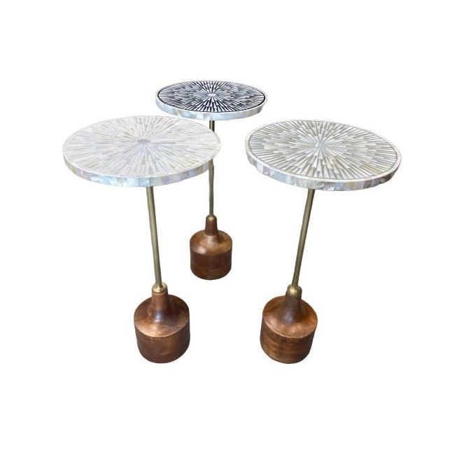 High on Demand Mother of Pearl and Metal Base Smart Coffee Table for Living Room Furniture at Bulk Price