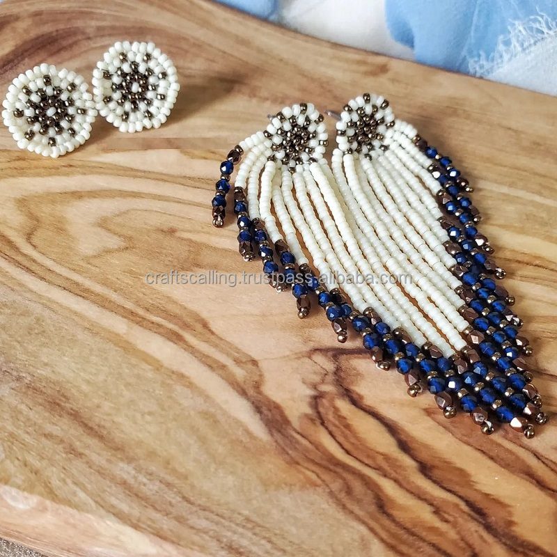 New fashion jewelry glas seed beaded earrings from india handmade earrings for women and girls by Crafts Calling