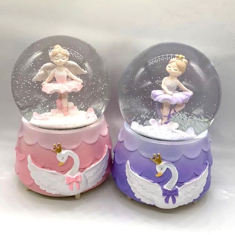 resin christmas glass snow ball kids promote gifts mini cute christmas water globes