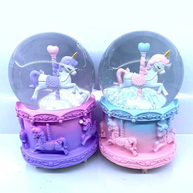 resin christmas glass snow ball kids promote gifts mini cute christmas water globes