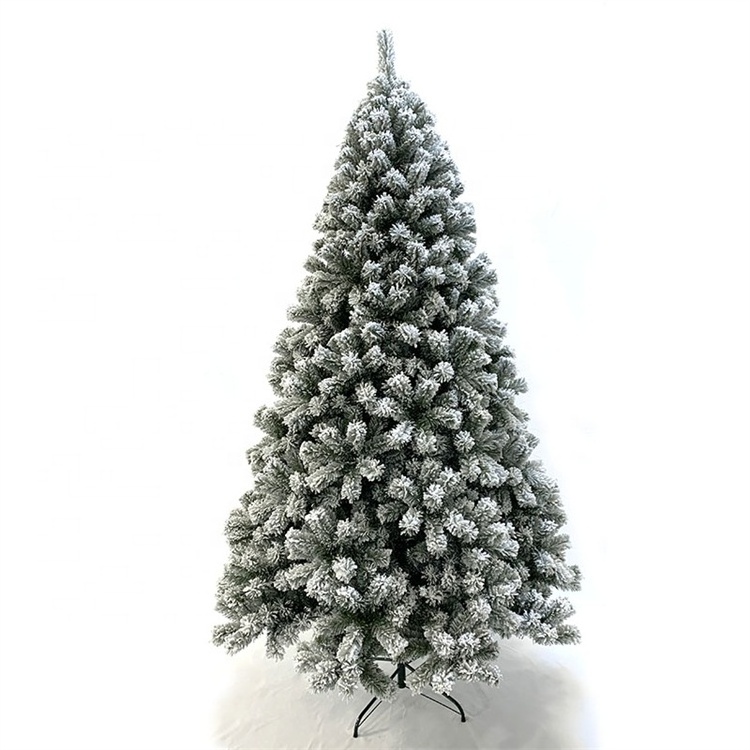 Premium big 7 7.5 8 9 ft 10ft foot spray flocking falling snowy snowing flocked effect artificial christmas tree with white snow