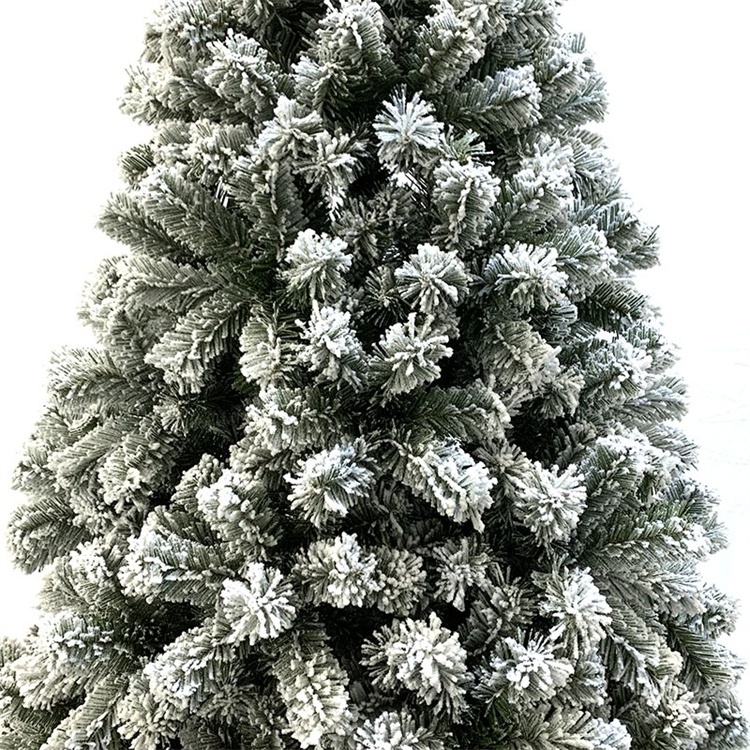 Premium big 7 7.5 8 9 ft 10ft foot spray flocking falling snowy snowing flocked effect artificial christmas tree with white snow