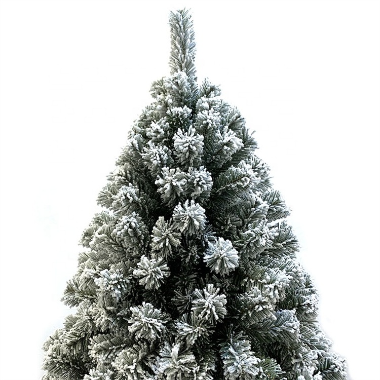 Premium big 7 7.5 8 9 ft 10ft foot spray flocking falling snowy snowing flocked effect artificial christmas tree with white snow