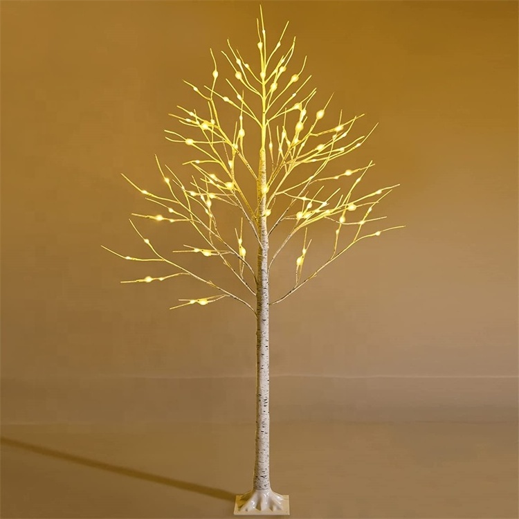 2023 new modern customizable lighted decor large white birch twig branch warm light up christmas tree without leaves for event