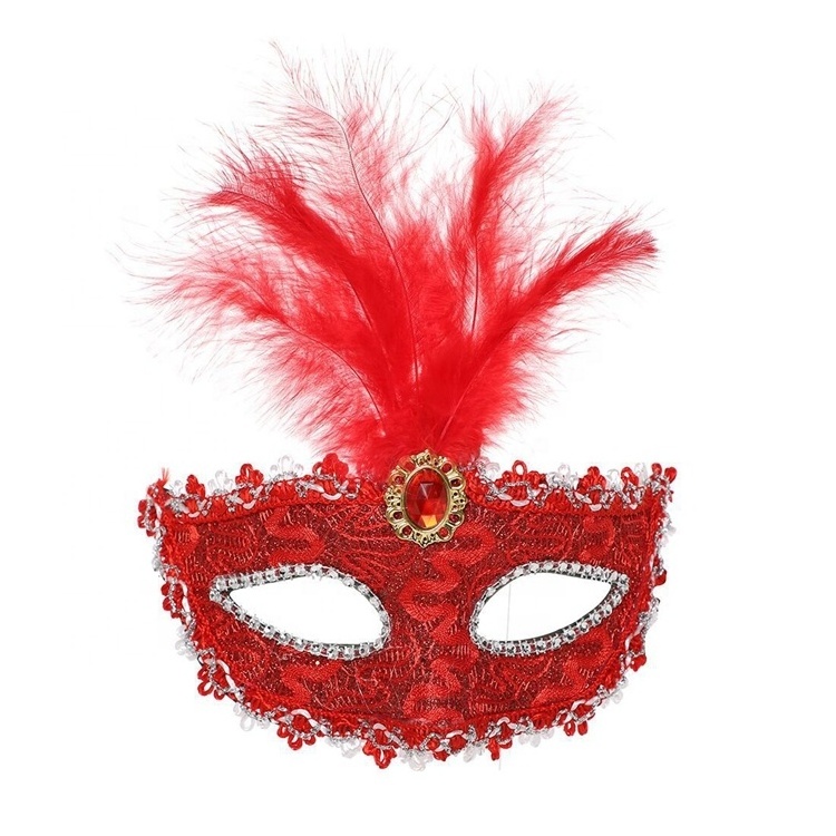 Angel Masquerade Party Fancy Feather Adult Princess Glowing Party Masquerade hot sell christmas halloween party half face mask