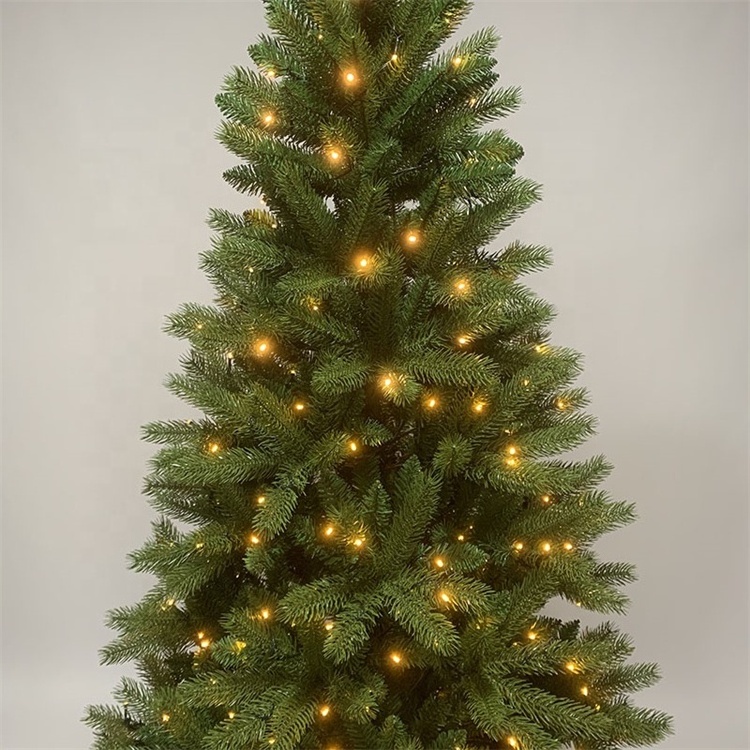 Premium high quality 150cm 7ft 210cm 220cm 9ft 12 ft mix pe pvc mixed plastic artificial christmas tree with led lights included