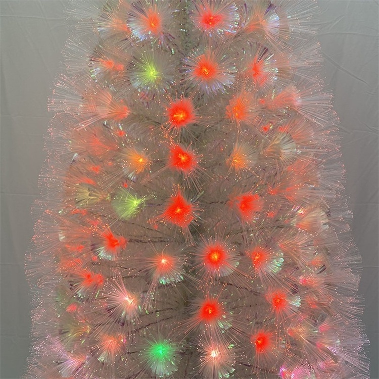 hologram iridescent colorful light fiber optic christmas tree white