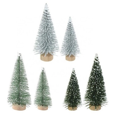 Miniature little portable Snow Frost Pine Sisal christmas tree for table