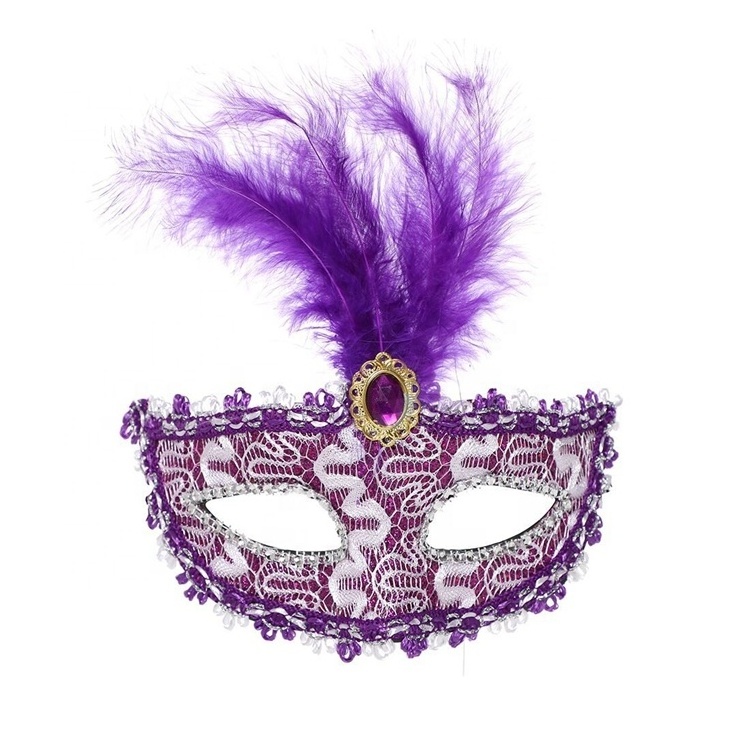 Angel Masquerade Party Fancy Feather Adult Princess Glowing Party Masquerade hot sell christmas halloween party half face mask