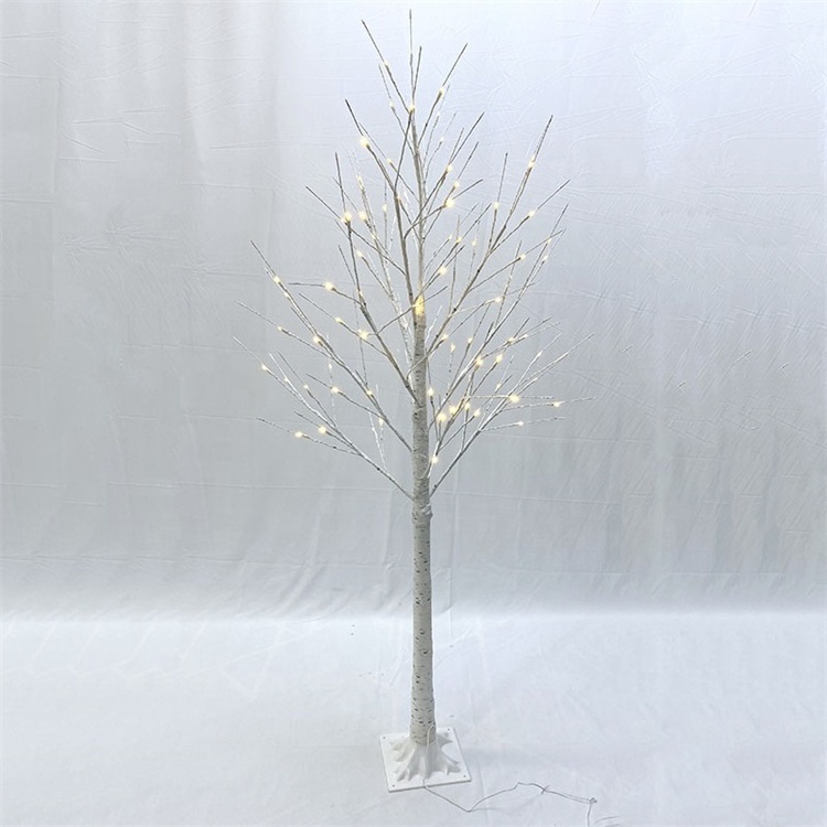 2023 new modern customizable lighted decor large white birch twig branch warm light up christmas tree without leaves for event