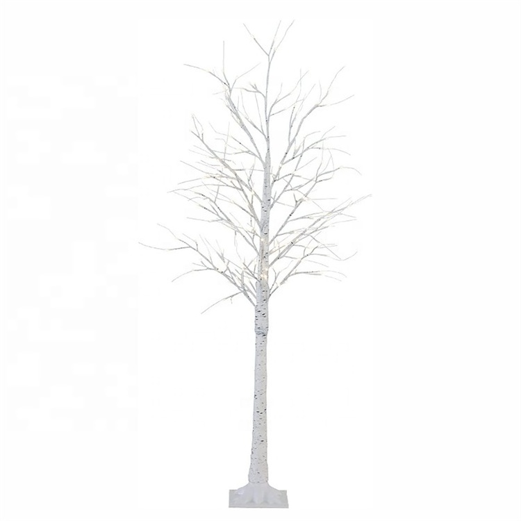 2023 new modern customizable lighted decor large white birch twig branch warm light up christmas tree without leaves for event