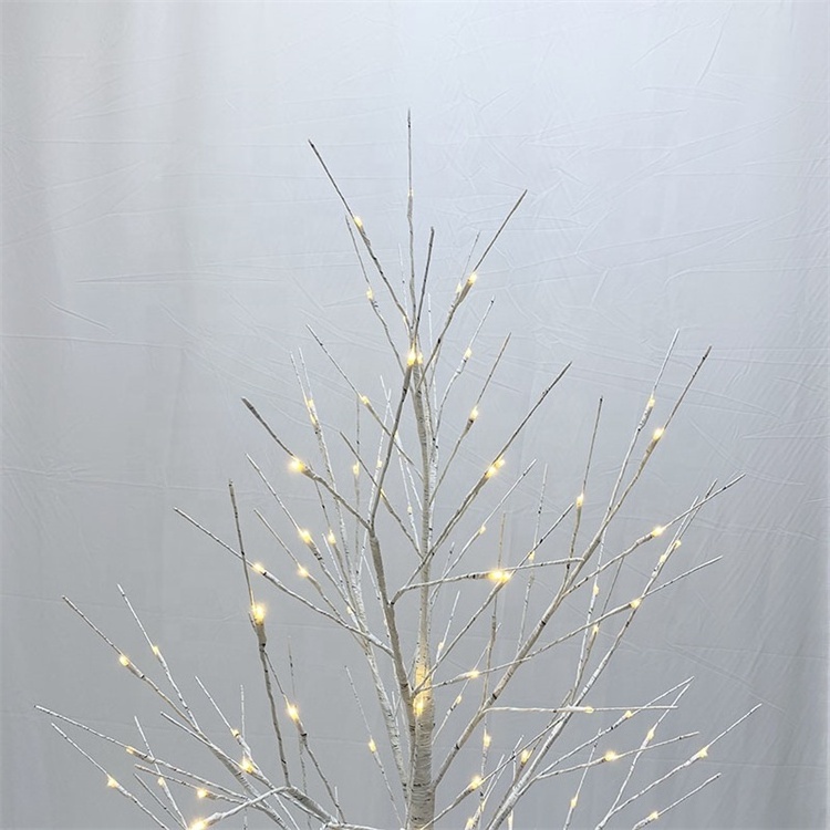 2023 new modern customizable lighted decor large white birch twig branch warm light up christmas tree without leaves for event