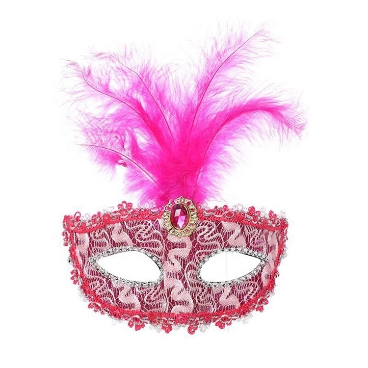 Angel Masquerade Party Fancy Feather Adult Princess Glowing Party Masquerade hot sell christmas halloween party half face mask