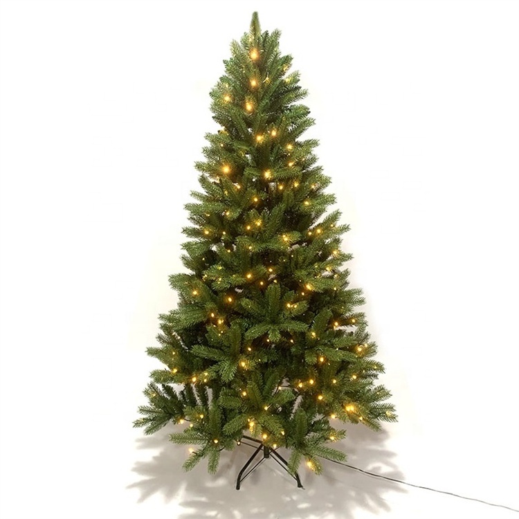 Premium high quality 150cm 7ft 210cm 220cm 9ft 12 ft mix pe pvc mixed plastic artificial christmas tree with led lights included