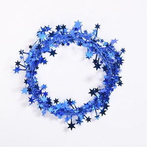 Decorations For Events Party Supplies Blue Star Silk Garland Wire  Christmas Tree Tinsel Fringe Garland Ornament