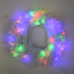 Christmas Birthday Party Wall Hangings LED Shinny Artificial Flowers Garland Tinsel Garland Lamp