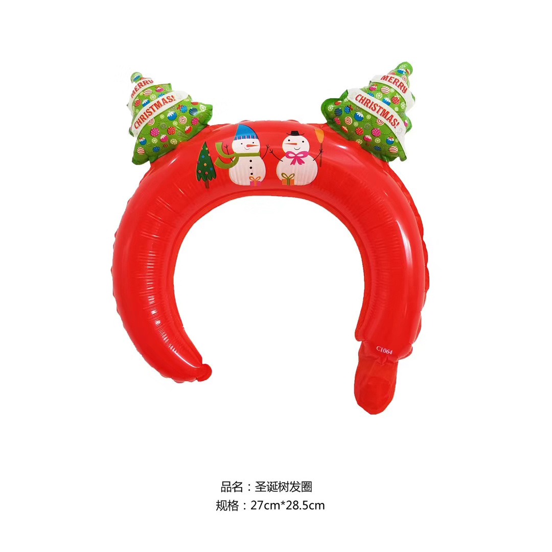 Wholesale Fashion Adults Kids Cosplay Santa Claus Elk Christmas tree headband inflatable balloons