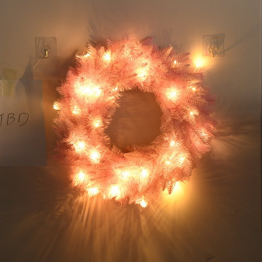 New Design Light Up Pine Needles Tinsel garland Christmas Wedding Birthday Scene Layouyt Decorative Flower Wreaths