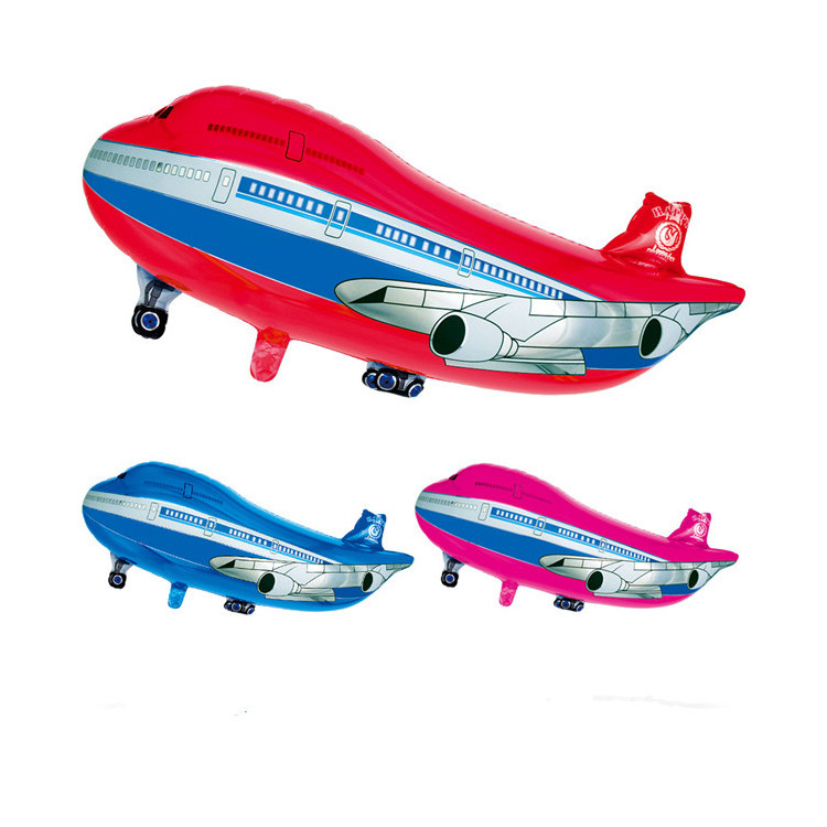 Promotion Huge Plane Shaped Air Flying Balloons Air Transportation Theme Party Plane Model Inflatable Aluminum Film Balloons