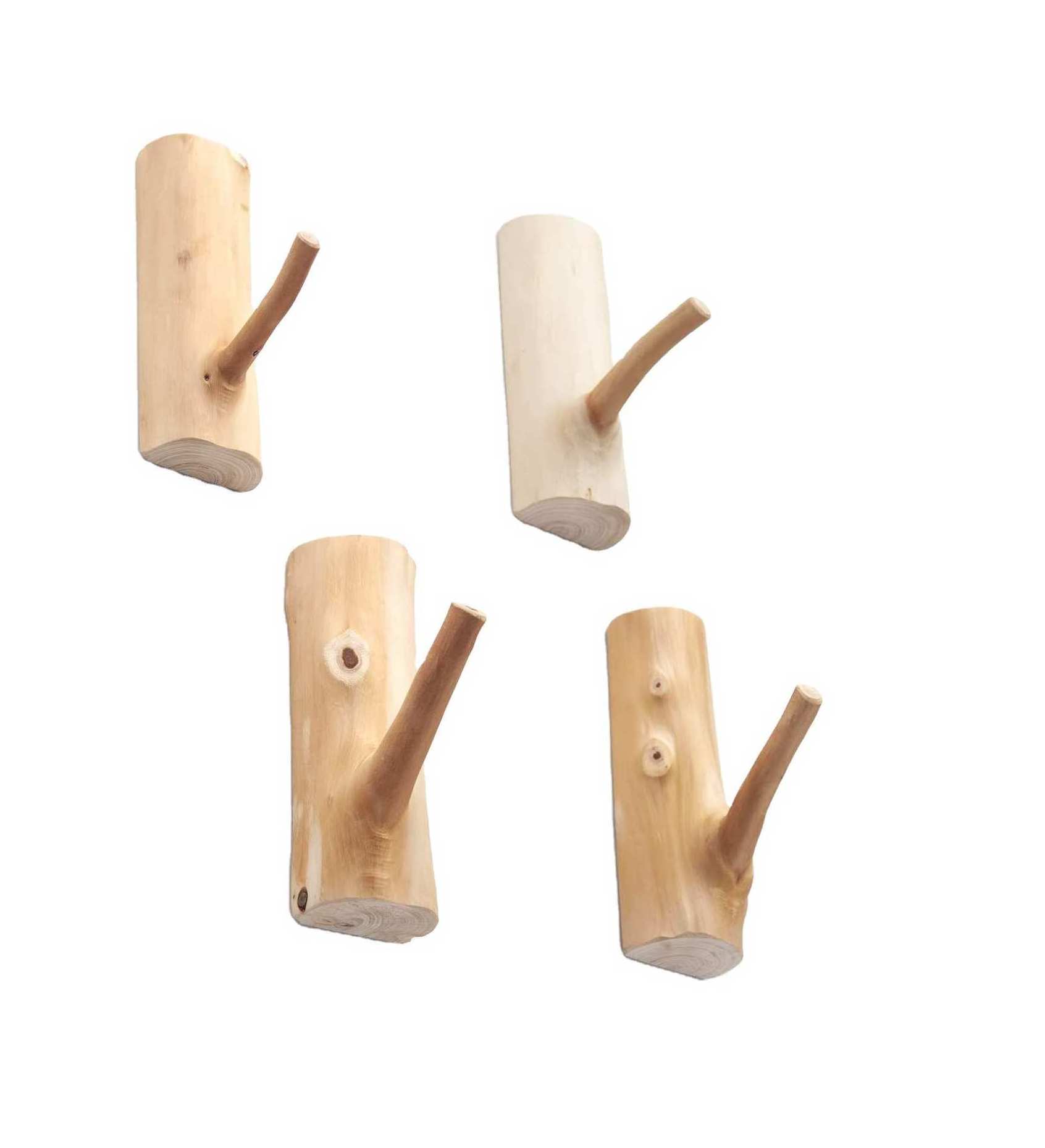 Wholesale Brown Wall Hooks Wood Wall Hooks Solid Wood Branches wall hanger