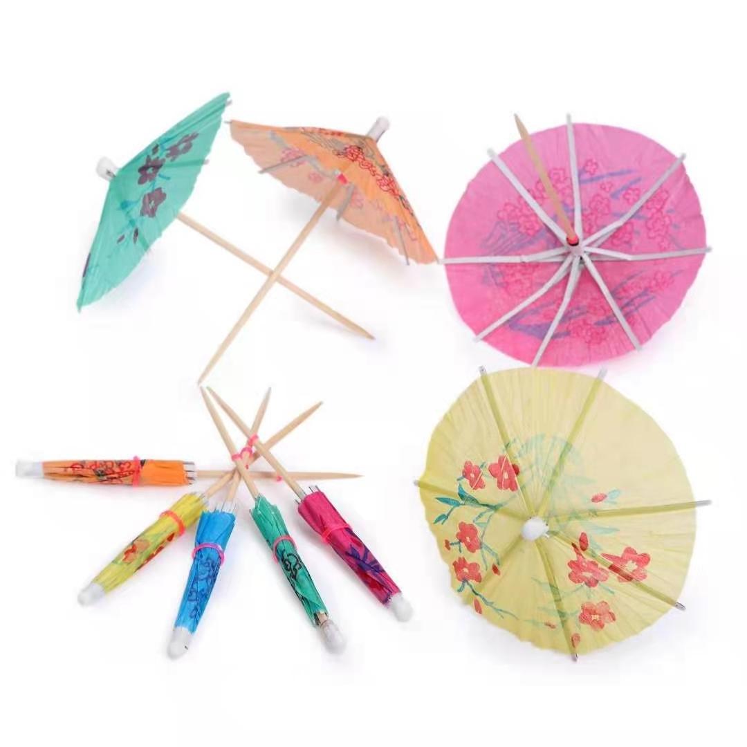 Hot Sale Umbrella Toothpicks Umbrella Stick Fruit Stick Bamboo Stick Skewers Toothpick Gift Sets