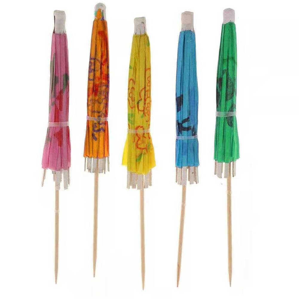 Hot Sale Umbrella Toothpicks Umbrella Stick Fruit Stick Bamboo Stick Skewers Toothpick Gift Sets