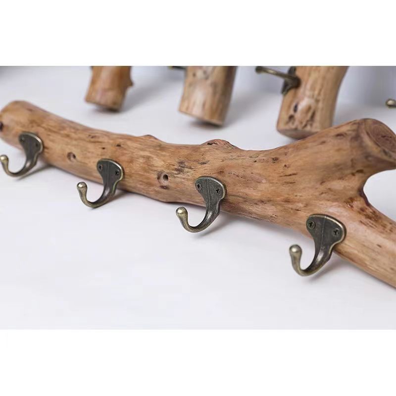 Wall Mount Hooks Coat Rack High Quality Wall-Mounted Rail Beveled Camphor Wood Dowels with Natural