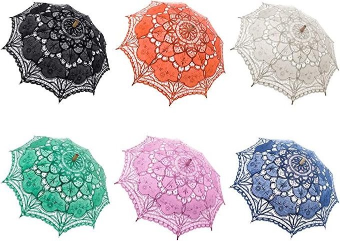 bridal    Victorian Party Gifts Baby Shower Handmade Favor Wedding Decoration Lace Umbrella Batten burg Lace Parasol Umbrella