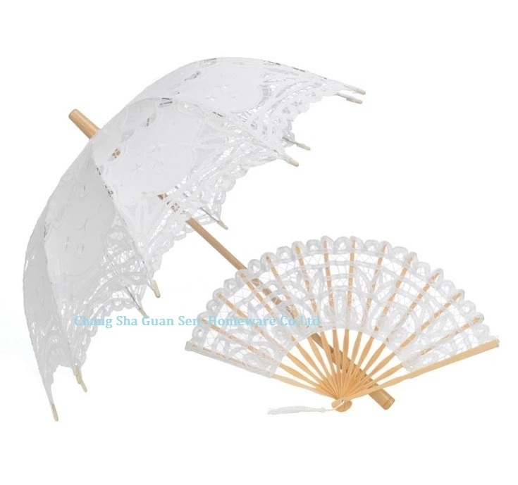 White Lace Craft Bride Umbrella Small Kids Mini Decoration Umbrella Props White Ivory Lace Parasol Bride Wedding Umbrellas