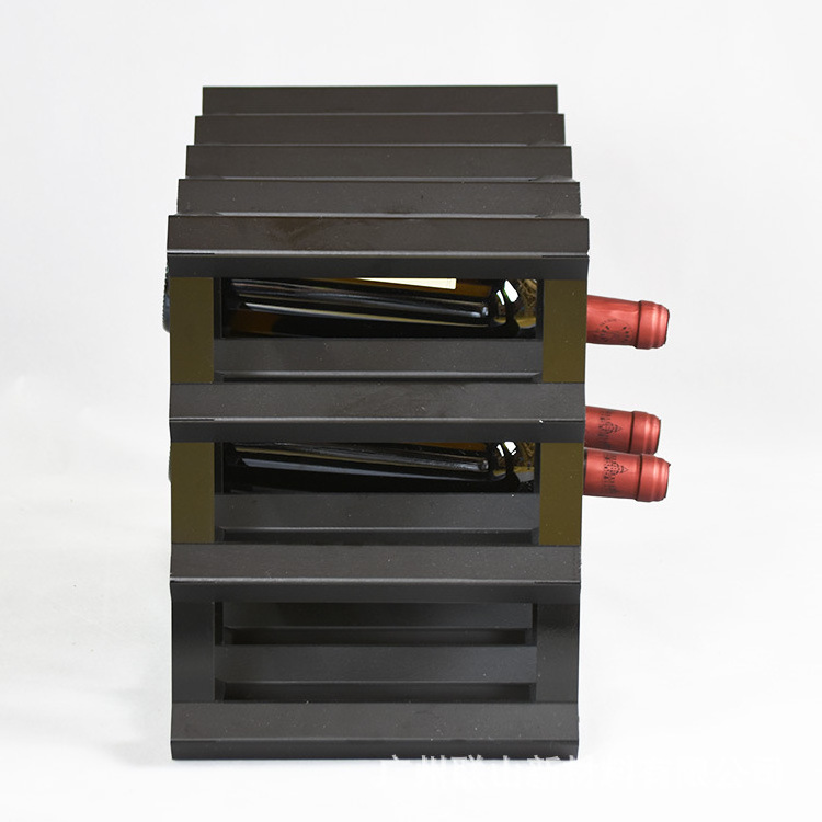 30 Bottles pine  wood and metal timber modular wine racks solid wood square wine holder with metal frame